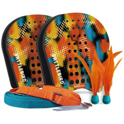 Waboba Battlebird skill game 2x hand rackets 2x shuttlecocks 2x game poles