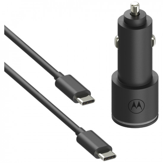 Car charger Motorola TurboPower 45W Dual USB-A/USB-C with cable USB-C 1m black