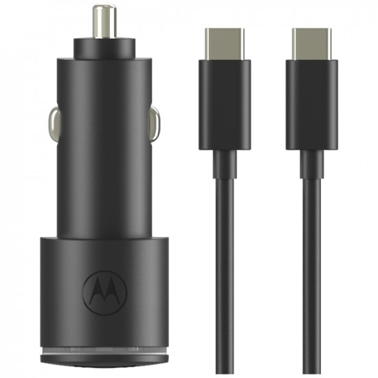 Car charger Motorola TurboPower 45W Dual USB-A/USB-C with cable USB-C 1m black