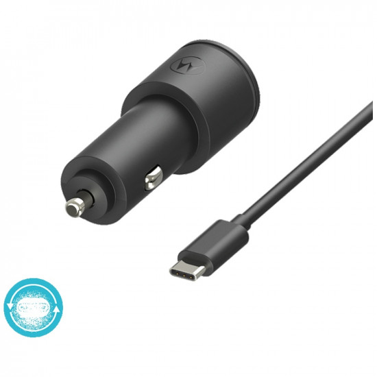 Car charger Motorola TurboPower 45W Dual USB-A/USB-C with cable USB-C 1m black