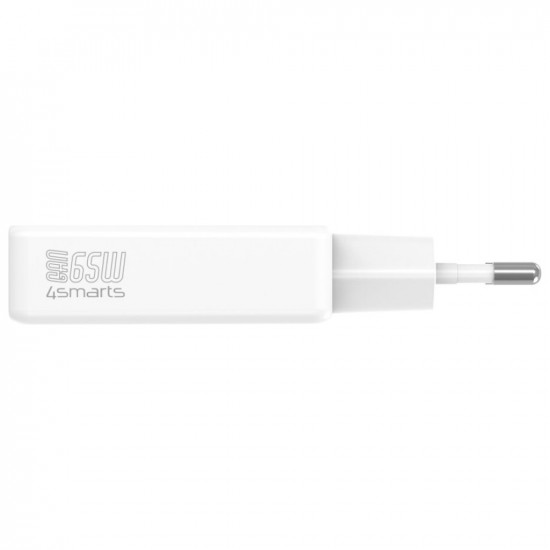 Wall Charger 4smarts PDPlug Slim Dual 65W GaN 2xUSB-C white