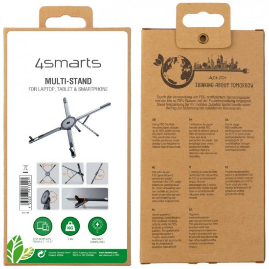 Laptop/tablet/smartphone stand 4smarts compatible with MagSafe cosmic gray