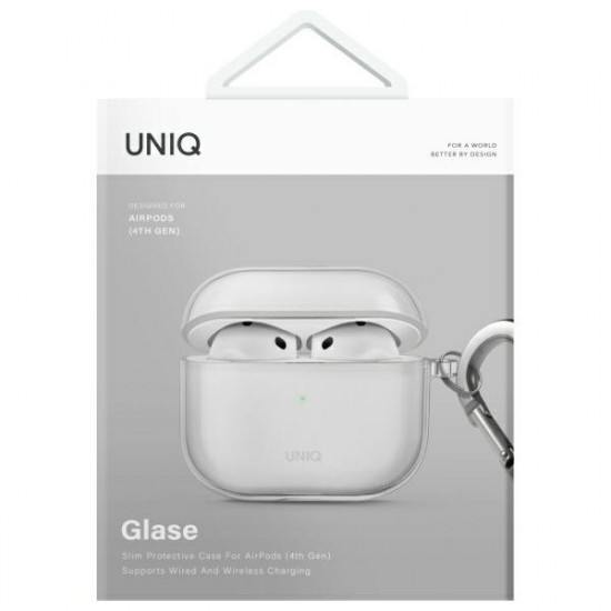 UNIQ case Glase AirPods 4 glossy clear