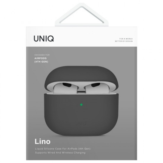UNIQ case Lino AirPods 4 Silicone ash gray