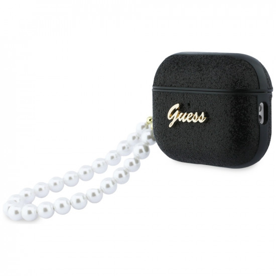 Case Guess Glitter Pearl Strap for AirPods Pro 3 black