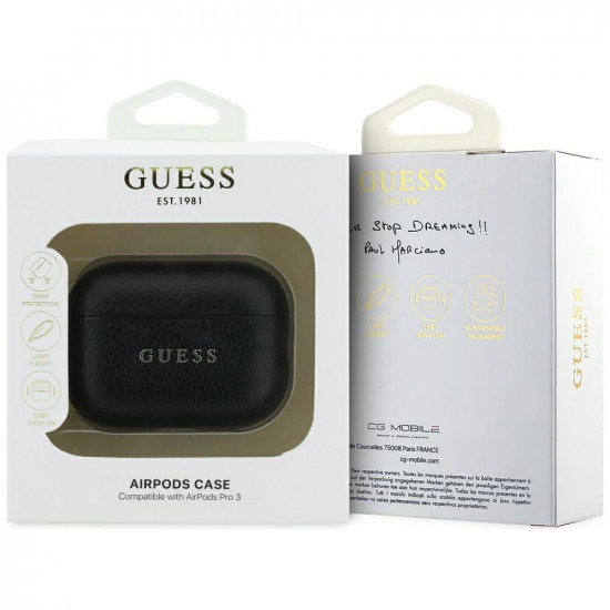 Case Guess Grained Classic Logo Hook for AirPods Pro 3 black