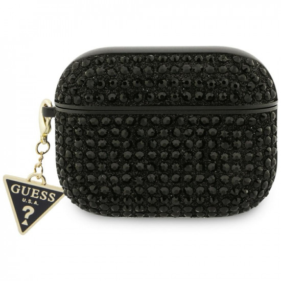 Case Guess Rhinestone Triangle Charm for AirPods Pro 3 black