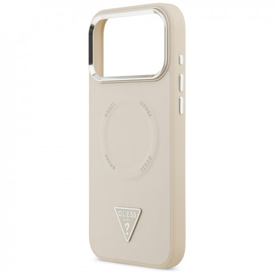 Guess Triangle Logo MagSafe Case for iPhone 17 Pro Beige