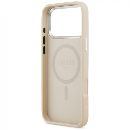 Guess Triangle Logo MagSafe Case for iPhone 17 Pro Beige