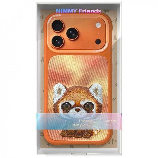 Case Nimmy Big Eyed Pet 2.0 Raccoon for iPhone 17 Pro Max orange