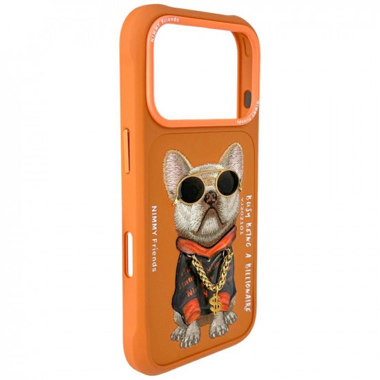 Case Nimmy Glasses Cool Dog for iPhone 17 Pro Max orange