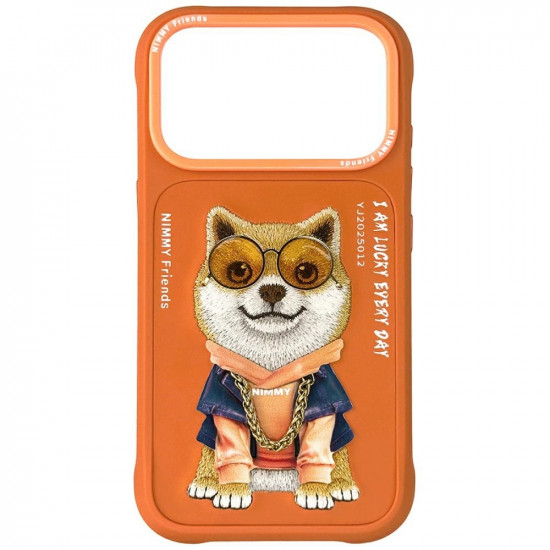 Case Nimmy Glasses Cool Dog for iPhone 17 Pro Max orange