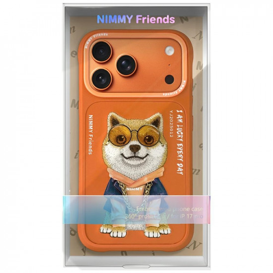 Case Nimmy Glasses Cool Dog for iPhone 17 Pro Max orange