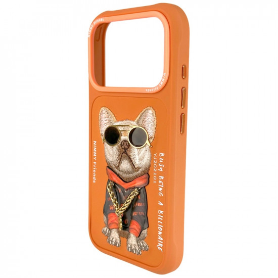 Case Nimmy Glasses Cool Dog for iPhone 17 Pro orange