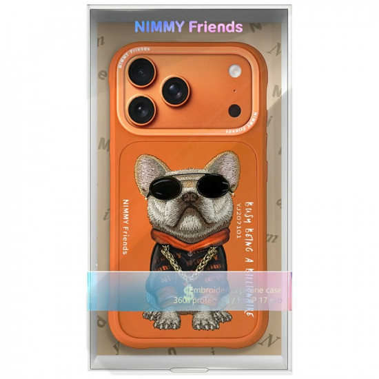 Case Nimmy Glasses Cool Dog for iPhone 17 Pro orange