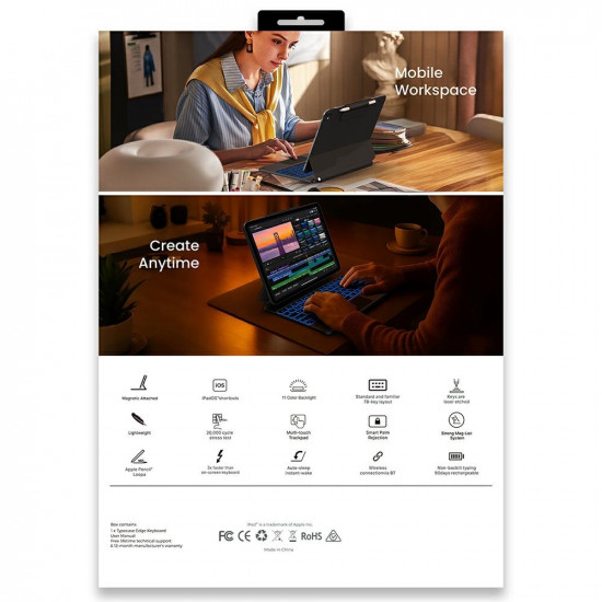 Case Typecase Edge with keyboard for iPad Air 11" 2024/2025 pacific blue