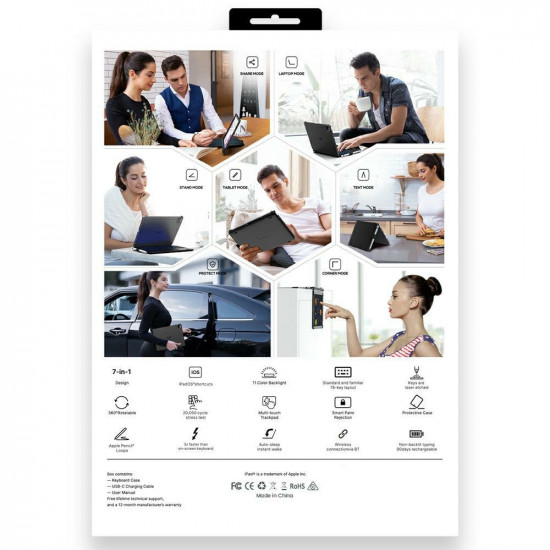 Case Flexbook Touch Typecase with keyboard for iPad 11" (A16) 2025 / iPad 10.9" 2022 silver