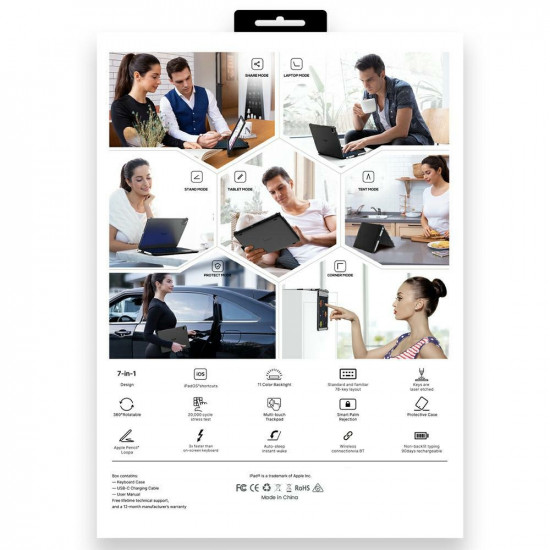 Case Flexbook Touch Typecase with keyboard for iPad Air 11" 2024/2025 gray