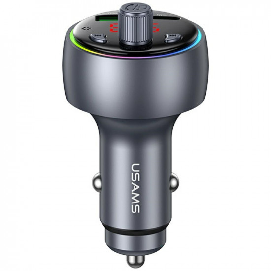 Car charger USAMS CC328 30W 1xUSB-A 1xUSB-C Bluetooth FM tarnish