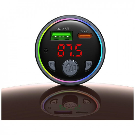 Car charger USAMS CC328 30W 1xUSB-A 1xUSB-C Bluetooth FM tarnish