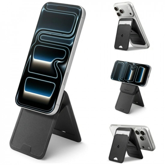 Magnetic wallet Spigen S314-3 Slim Fold Tripod MagSafe black Magnetic wallet Spigen S314-3 Slim Fold Tripod MagSafe black