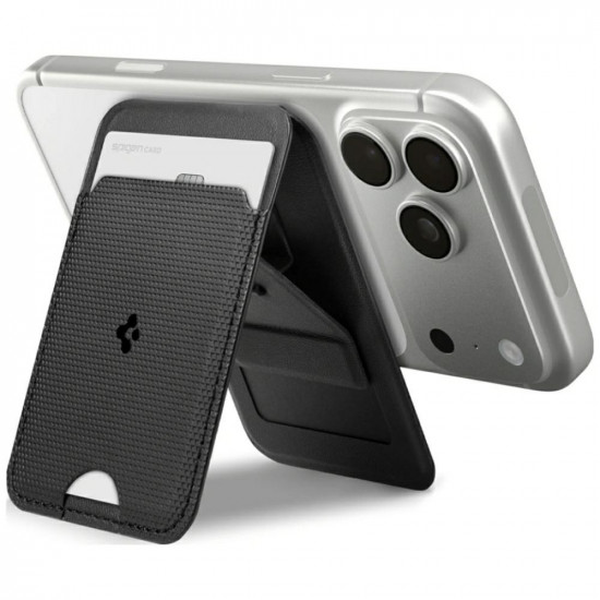 Magnetic wallet Spigen S314-1 Slim Fold Tripod MagSafe black Magnetic wallet Spigen S314-1 Slim Fold Tripod MagSafe black