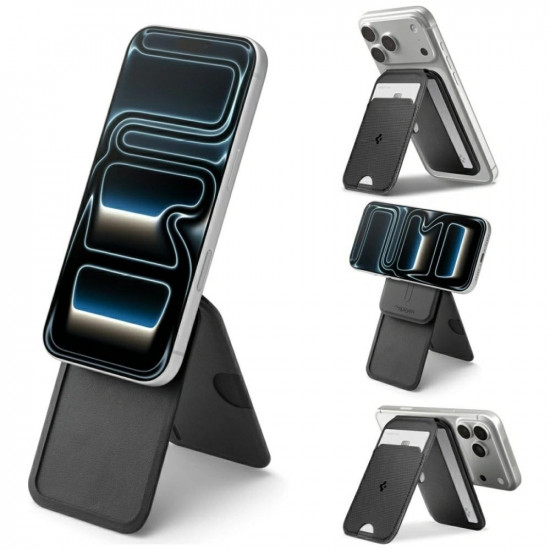 Magnetic wallet Spigen S314-2 Slim Fold Tripod MagSafe black Magnetic wallet Spigen S314-2 Slim Fold Tripod MagSafe black