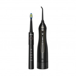 Bitvae Electric Toothbrush (E11) + Water Flosser (F5020E) Ultrasonic, 2x4 Heads, 5 Brush Modes, 3 Irrigate Modes Black