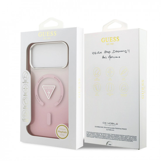 Guess IML Gradient Triangle Logo MagSafe (GUHMP17XHGTMLCGP) iPhone 17 Pro Max Pink