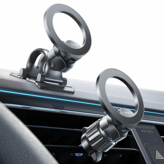 Lisen Car Holder (YL0223110033) MagSafe, for Air Vent, Dashboard, Universal, Multi Angle Adjustment, Secure Fit Black Lisen Car Holder (YL0223110033) MagSafe, for Air Vent, Dashboard, Universal, Multi Angle Adjustment, Secure Fit Black