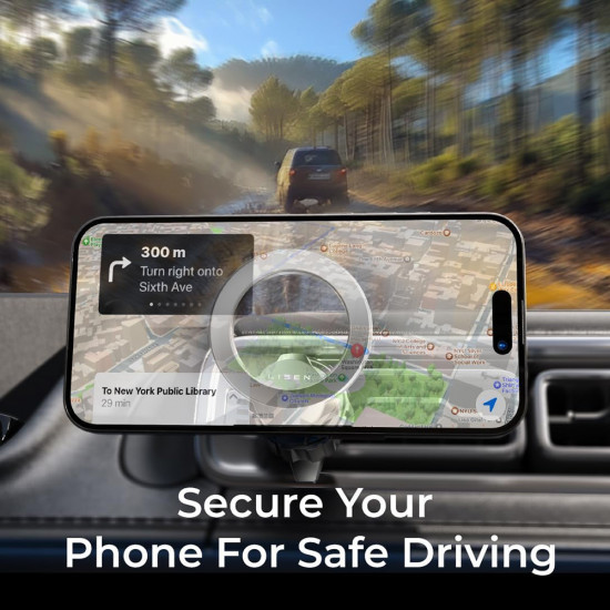 Lisen Car Holder (YL0223110033) MagSafe, for Air Vent, Dashboard, Universal, Multi Angle Adjustment, Secure Fit Black Lisen Car Holder (YL0223110033) MagSafe, for Air Vent, Dashboard, Universal, Multi Angle Adjustment, Secure Fit Black