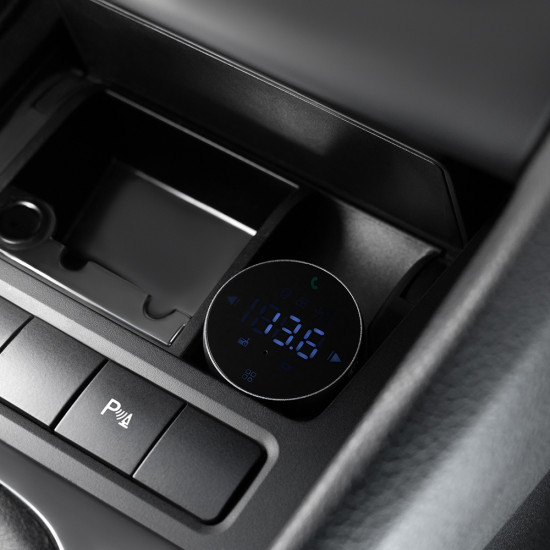 Proove Car Charger with FM Modulator (FMSS30110003) with Touch Screen, USB, Type C, U Disk, TF, Bluetooth 5.0, 30W Grey