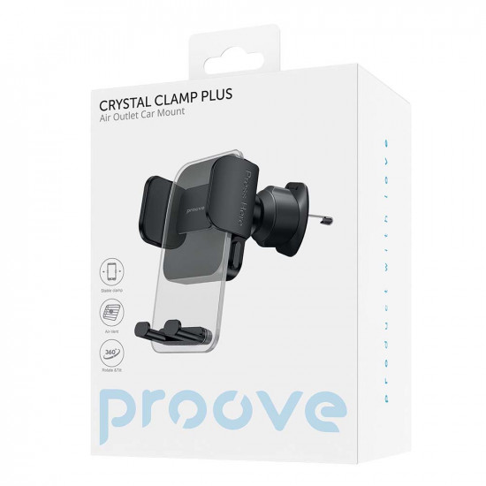 Proove Car Holder Crystal Clamp Plus (CHCCP0000001) Air Vent, Mechanical Clamp, Secure Mount, for 4.7 6.9" Phones Black Proove Car Holder Crystal Clamp Plus (CHCCP0000001) Air Vent, Mechanical Clamp, Secure Mount, for 4.7 6.9" Phones Black