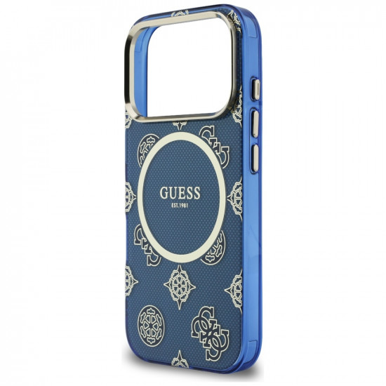 Case Guess IML Peony Dot MagSafe for  iPhone 17 Pro blue