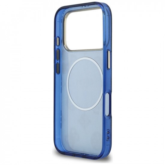 Case Guess IML Peony Dot MagSafe for  iPhone 17 Pro blue
