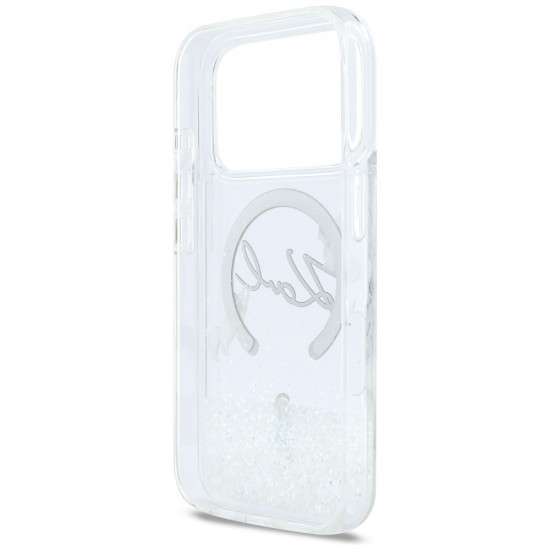 Case Karl Lagerfeld Liquid Glitter Karl Script Logo MagSafe for iPhone 17 Pro transparent Case Karl Lagerfeld Liquid Glitter Karl Script Logo MagSafe for iPhone 17 Pro transparent