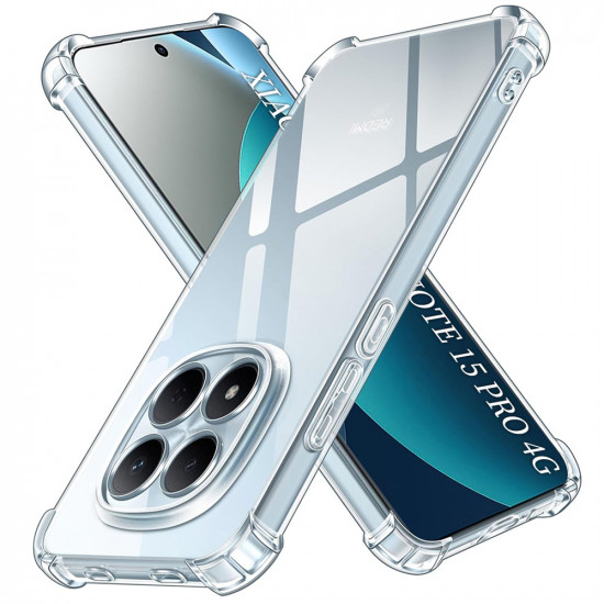 Techsuit Shockproof Clear Silicone Xiaomi Redmi Note 15 Pro 4G Clear