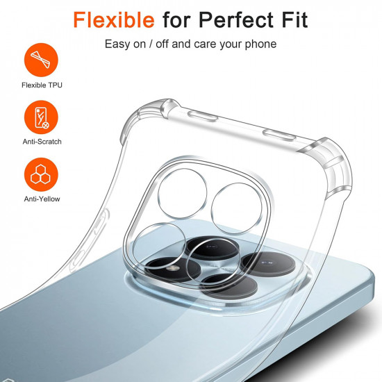 Techsuit Shockproof Clear Silicone Xiaomi Redmi Note 15 Pro 4G Clear