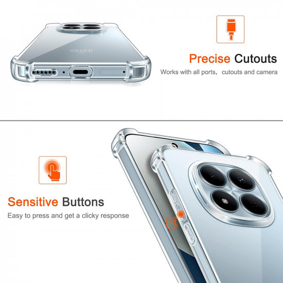 Techsuit Shockproof Clear Silicone Xiaomi Redmi Note 15 Pro 4G Clear