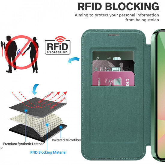 Techsuit SmartMag Book Case Samsung Galaxy A57 5G Green Techsuit SmartMag Book Case Samsung Galaxy A57 5G Green