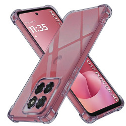 Techsuit Shockproof Clear Silicone Motorola Moto G57 Power / G67 Power Smoke Black