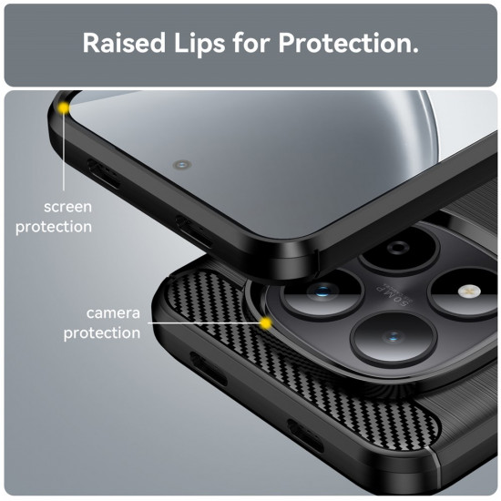 Techsuit Carbon Silicone Xiaomi Redmi Note 15 Pro+ 5G / Poco M8 Pro 5G Black