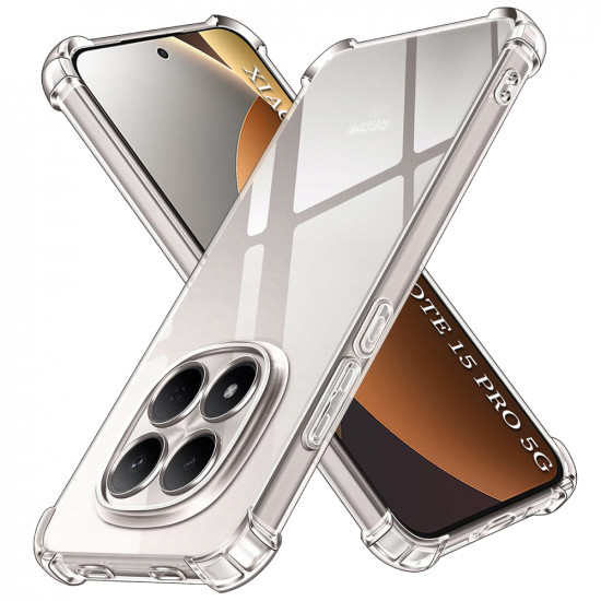 Techsuit Shockproof Clear Silicone Xiaomi Redmi Note 15 Pro 5G Clear