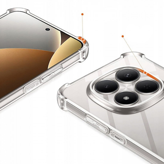 Techsuit Shockproof Clear Silicone Xiaomi Redmi Note 15 Pro 5G Clear