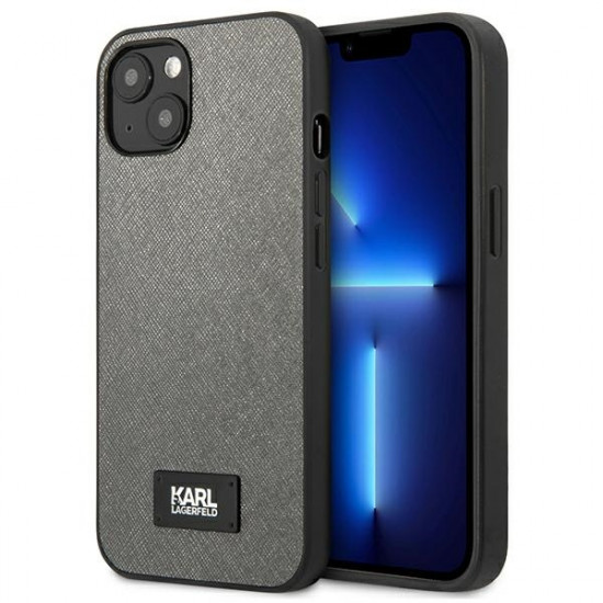Karl Lagerfeld KLHCP13MSFMP2DG iPhone 13 6.1"" hardcase silver/silver Saffiano Plaque