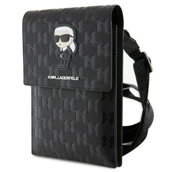 Karl Lagerfeld KLWBSAKHPKK black Saffiano Monogram Ikonik handbag