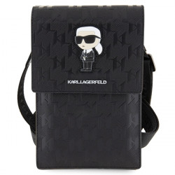 Karl Lagerfeld KLWBSAKHPKK black Saffiano Monogram Ikonik handbag