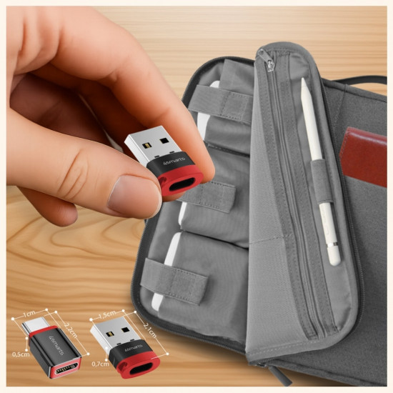 4smarts Data Blocker USB-C to USB-A/USB-C adapter black 2pcs