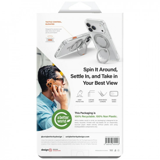 UNIQ Swivix Case for iPhone 17 Pro 360 Rotating Kickstand Black