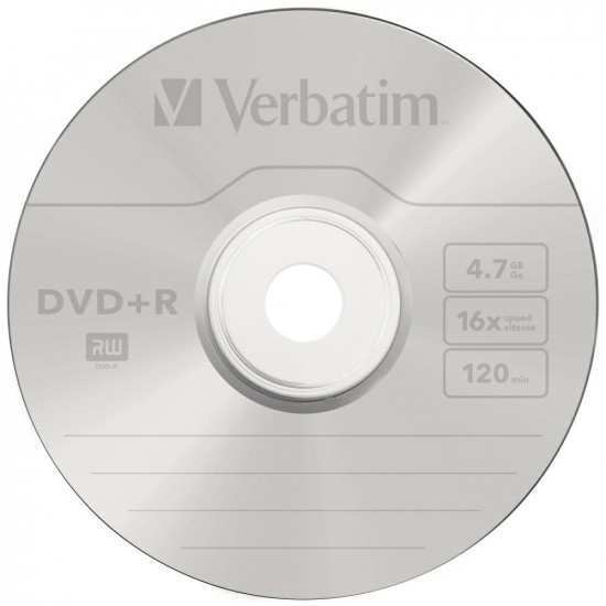 DVD+R Disc Verbatim 4.7GB 16X 100pcs silver 43551